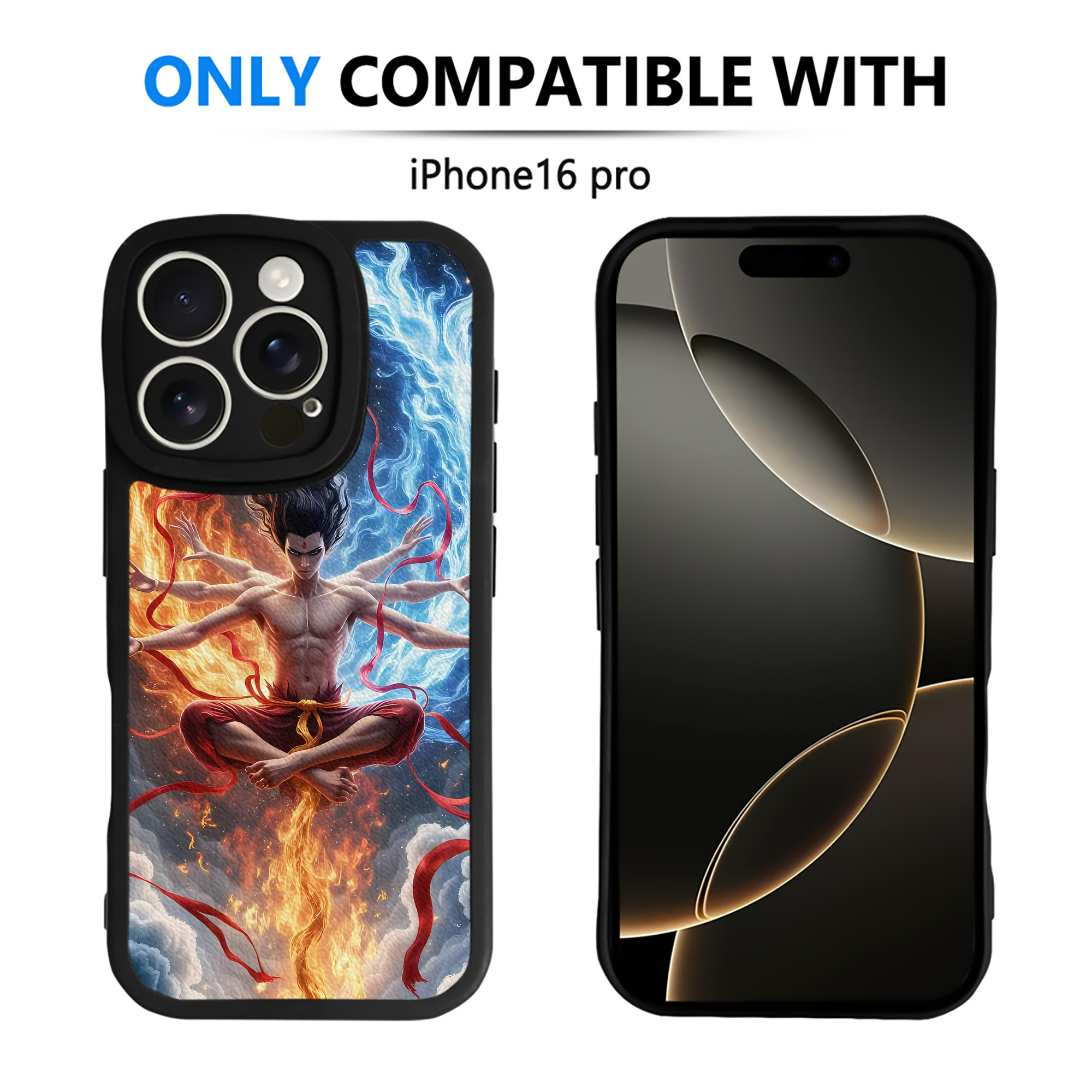 （画像用） Ne Zha 2 ナタ 魔童の大暴れ 【iPhone 16シリーズ対応】シリコンスマホケース（レザー調） 材質：シリコン